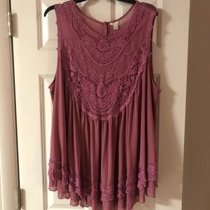 Pink sleeveless sheer Cato plus size shirt!